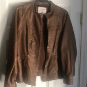 Imitation leather jacket